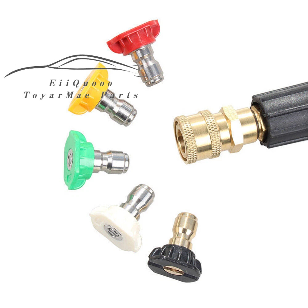 5PCS High Pressure Washer Spray Nozzle Tips Set 1/4″ Quick Connect Kit