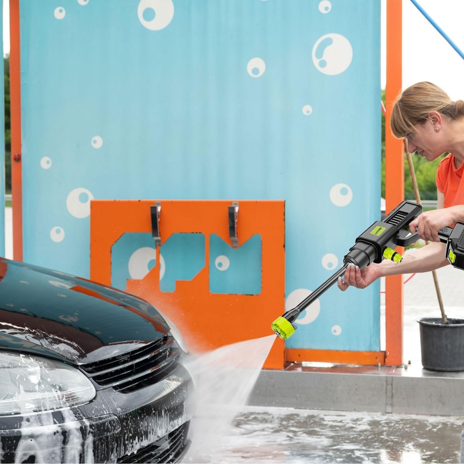 Cordless Electric High Pressure Water Spray Gun Portable Car Washer Cleaner Tool