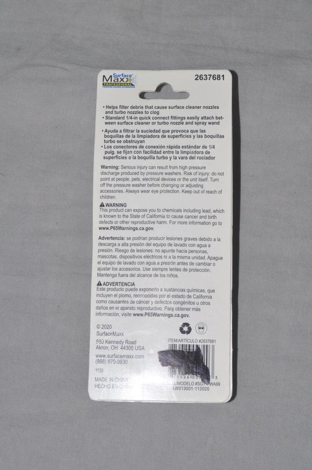 Surface Maxx High Pressure Filter Attachment 1/4″ QD Fitting – 4 PACK