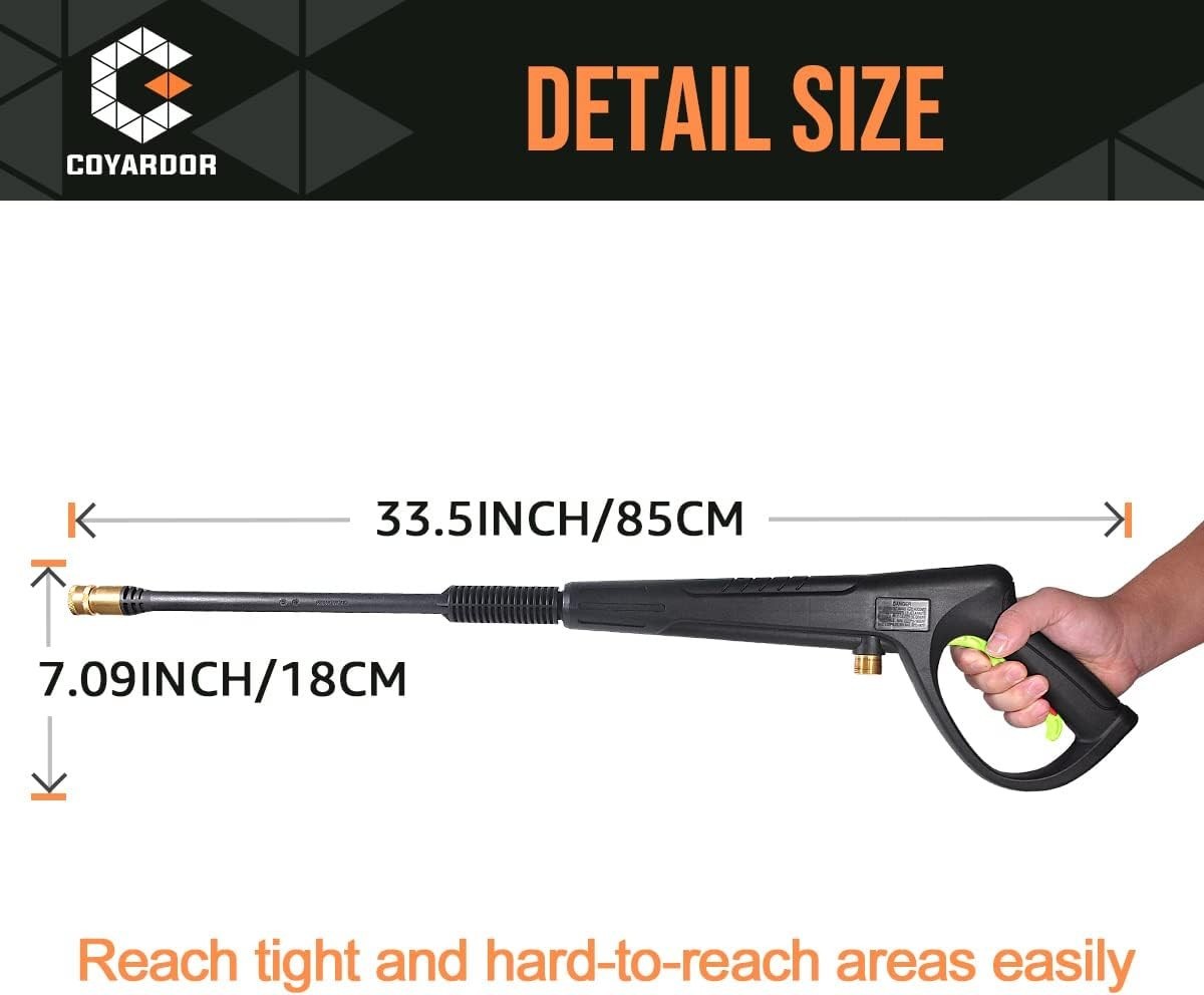 Pressure Washer Gun w/ Extension Wand & 5 Nozzles M22 Fittings 4000 PSI
