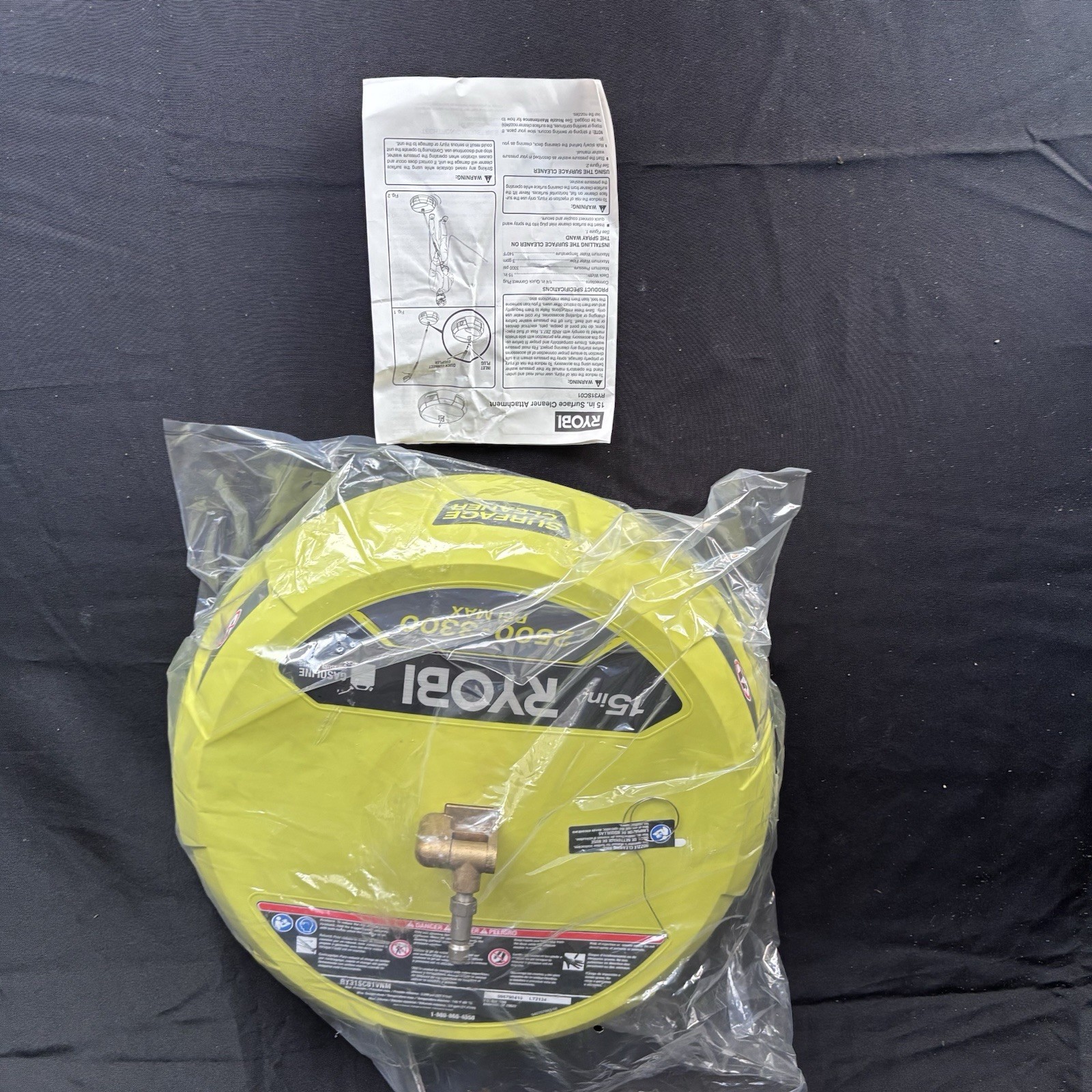 Ryobi RY31SC01 15 in. 3300 PSI Surface Cleaner for Gas Pressure Washer