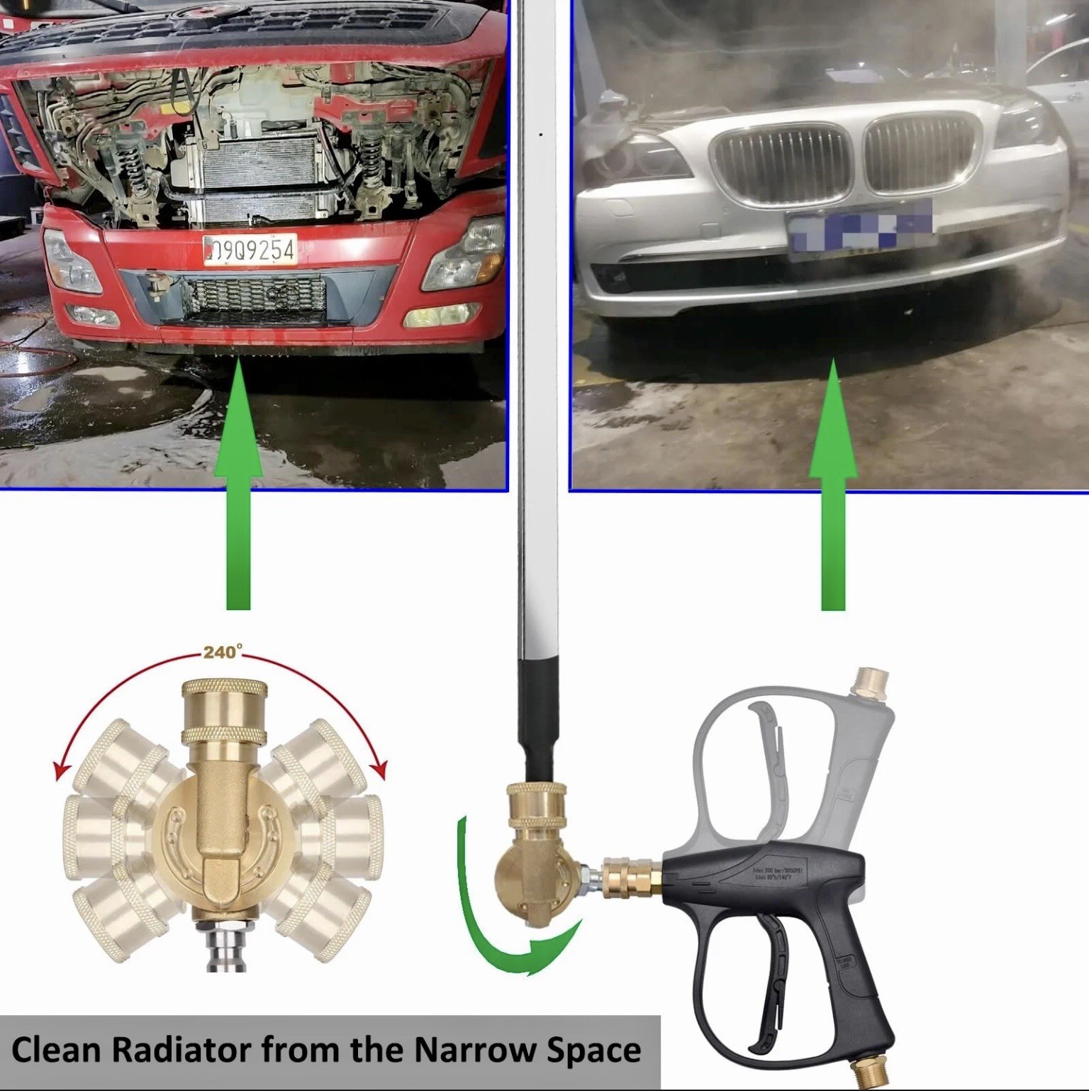 Radiator Cleaning Wand Stainless Steel Pressure Washer Tool for Cars Trucks RV’s