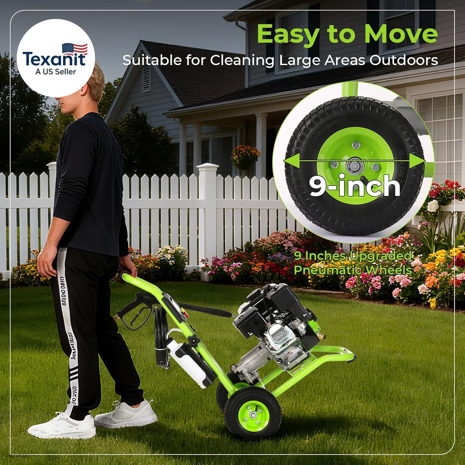Professional 4200PSI 4GPM 212CC Gas Exterior Cleaner, 7.0HP Commercial Washing M