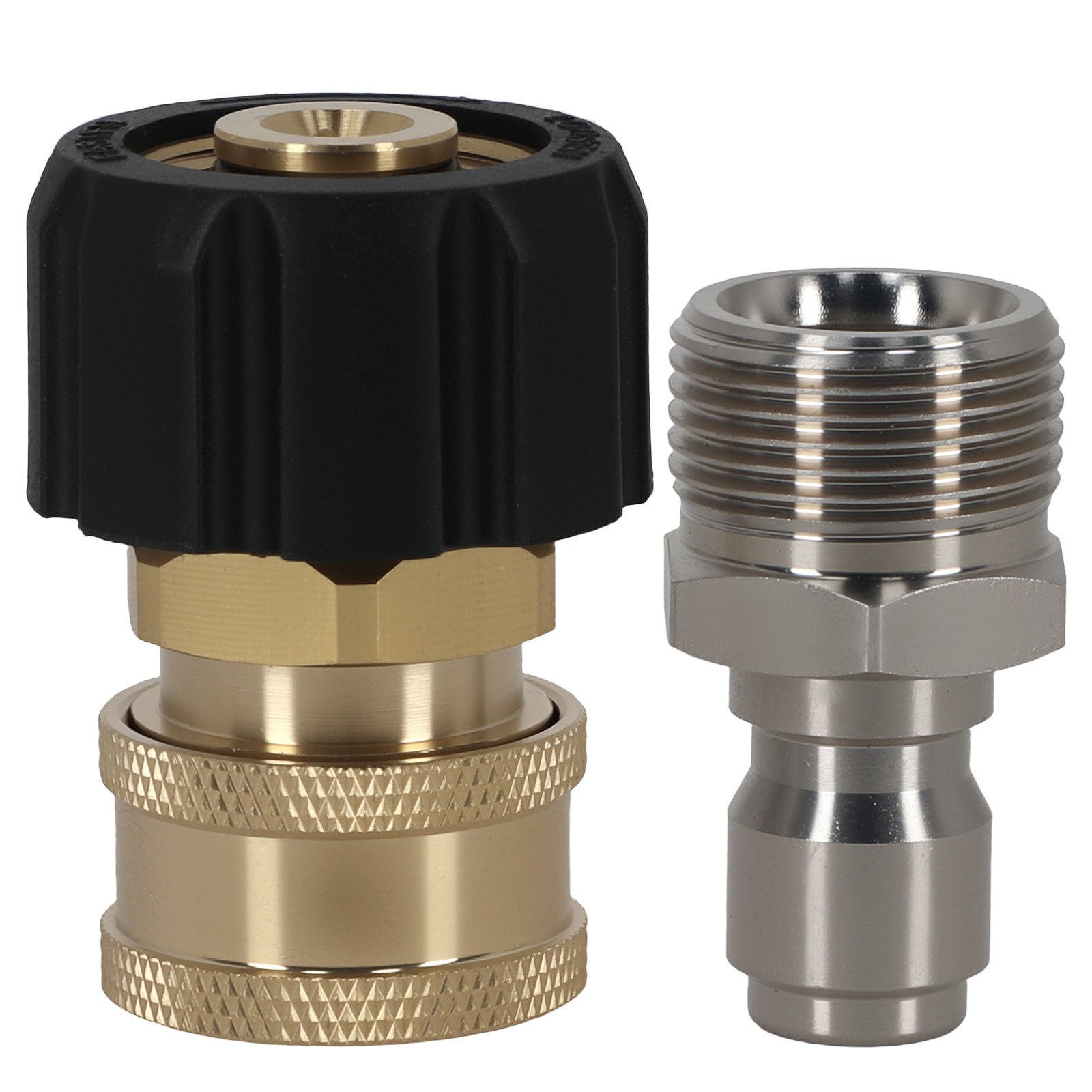 Pressure Washer Fitting Swivel M22-14mm to 3/8″ Quick Connect Brass 5000PSI 2Pcs