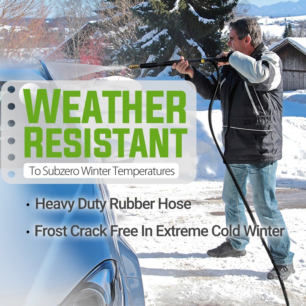 YAMATIC 4000PSI Flexible Pressure Washer Hose Kink Resistant 3/8″ Quick Connect