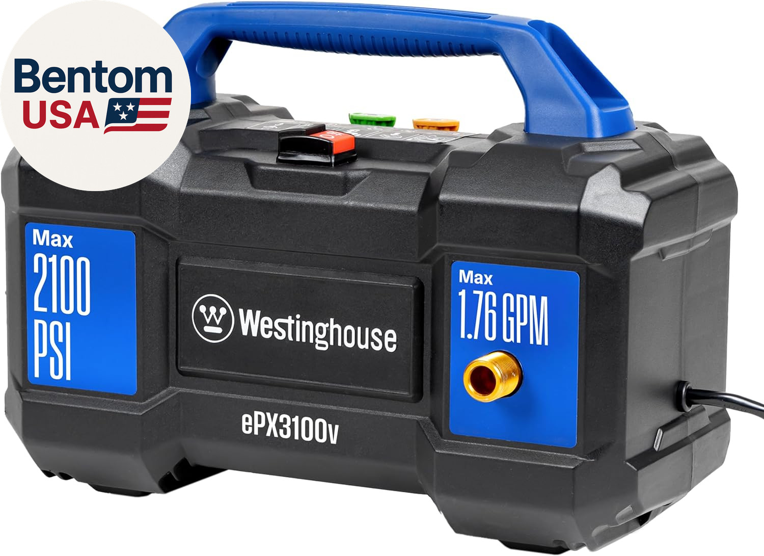 Westinghouse Epx3100V Electric Pressure Washer, 2100 Max PSI 1.76 Max GPM, Built