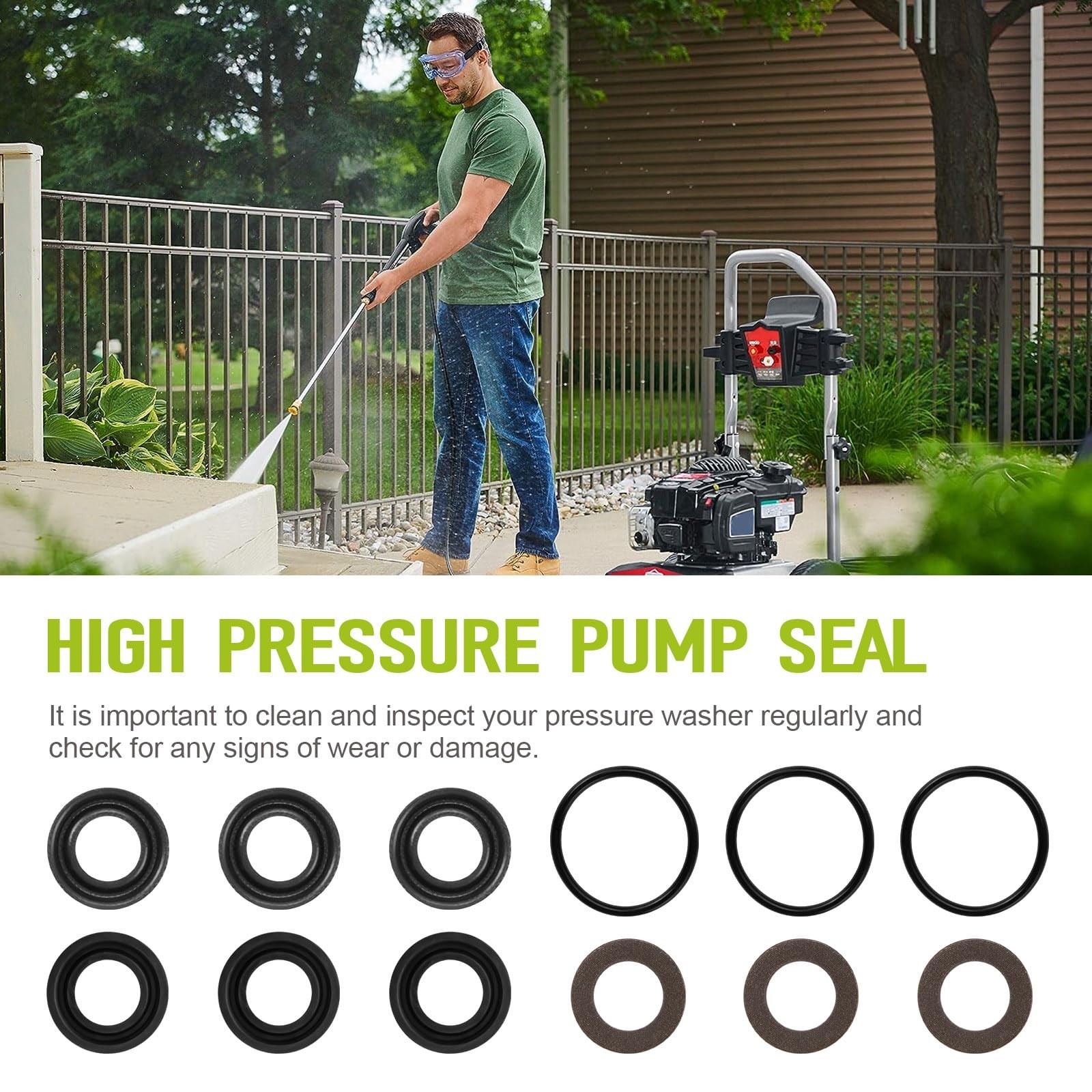 Pressure Washer Pump Seal Kit – Low/High Pressure O-Rings & Washers 12MM Replace