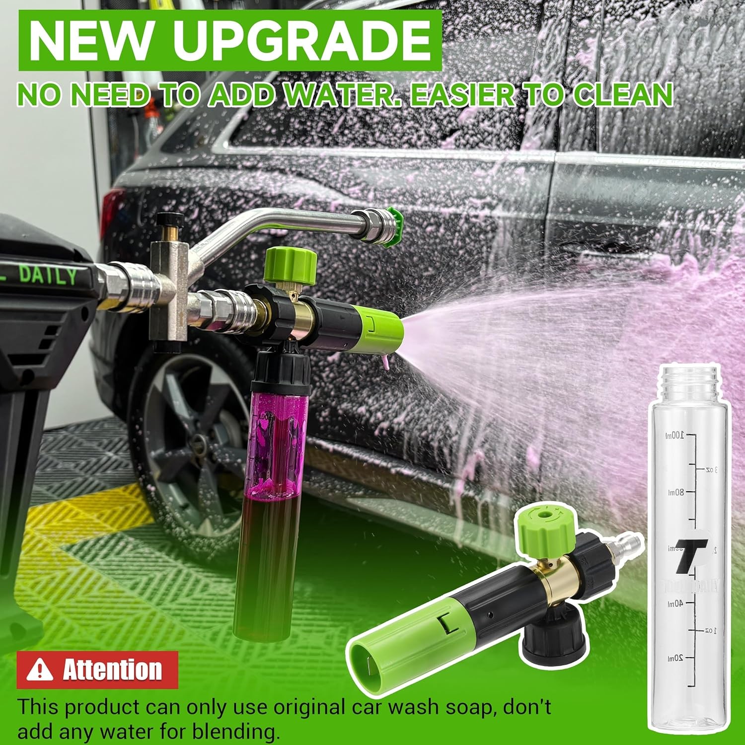 Mini Pressure Washer Gun with Foam Cannon and Dual Connector for Short