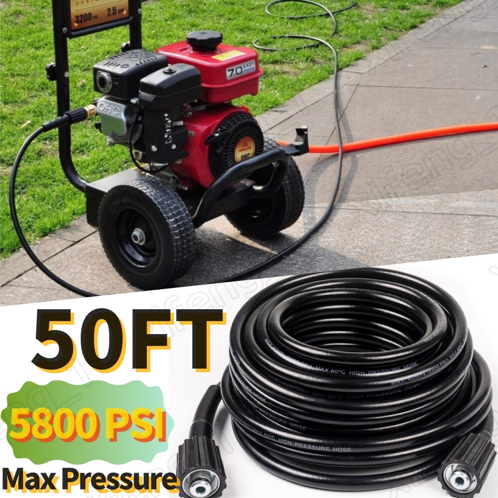 50FT High Pressure Washer Hose 5800PSI M22 14MM Power Washer Extension Hose USA