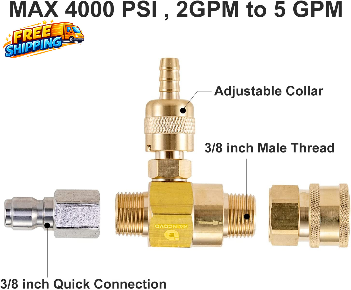 Downstream Injector for Pressure Washer Power Washer Chemical Injector Kit Soap