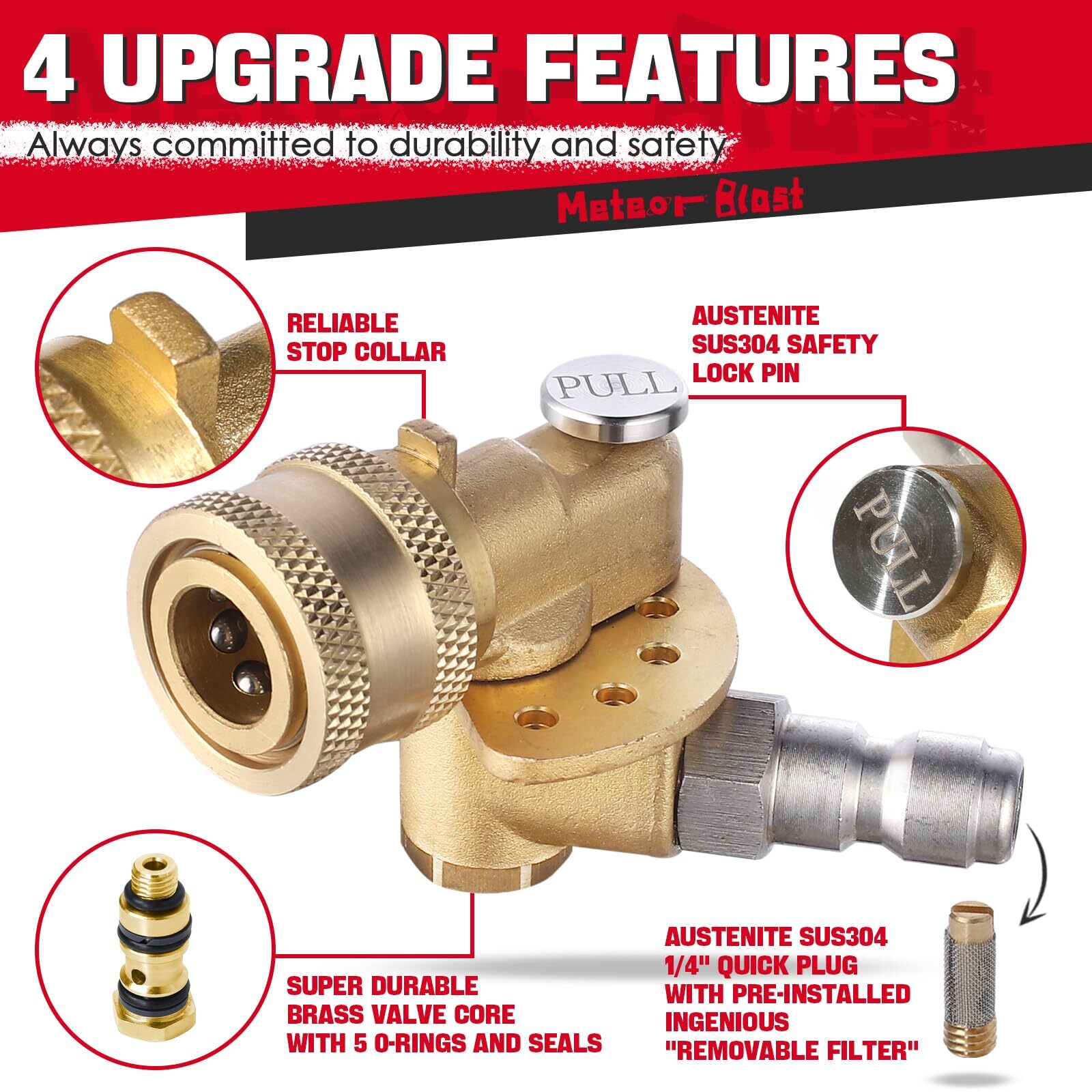 Quick Connect Pivoting Coupler120 Degree with 5 Angles for Pressure Washer No…