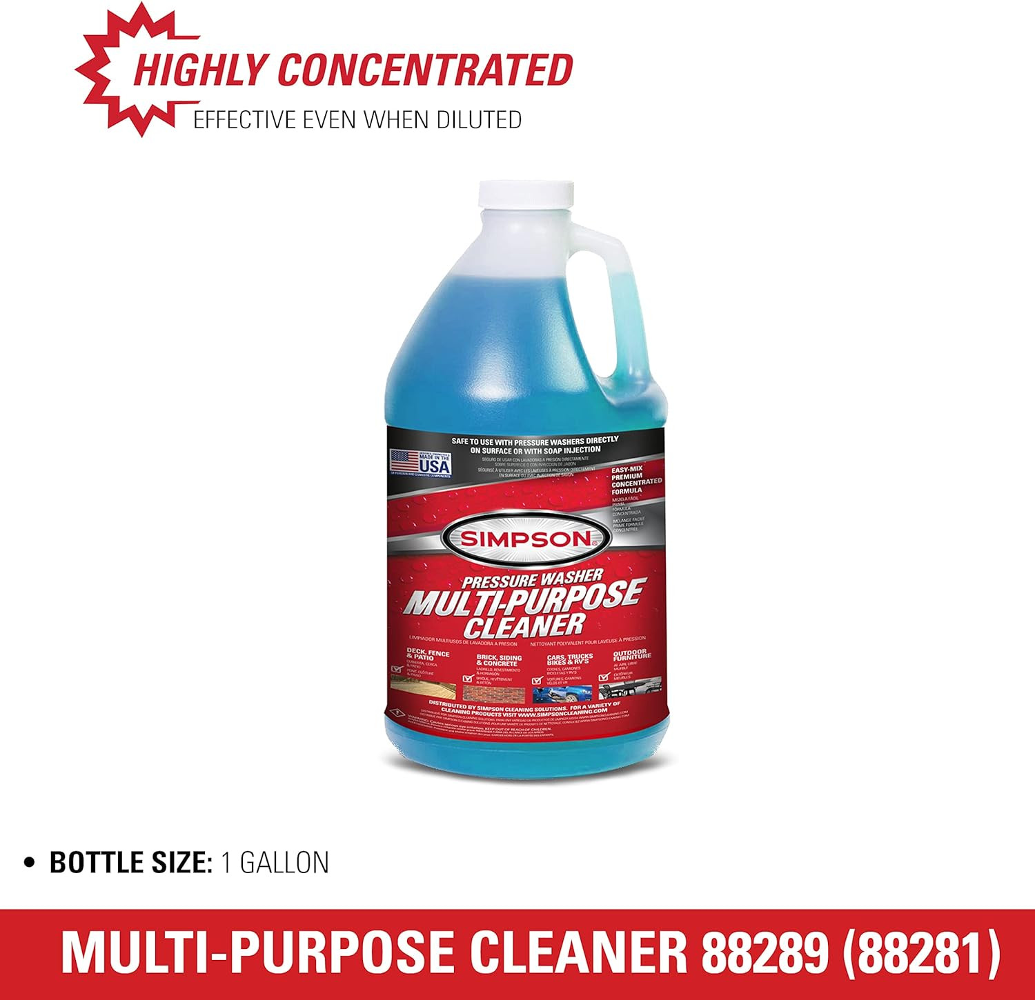 Pressure Washer Cleaner Concentrate 1 Gallon 88281 Soap Solution Blue