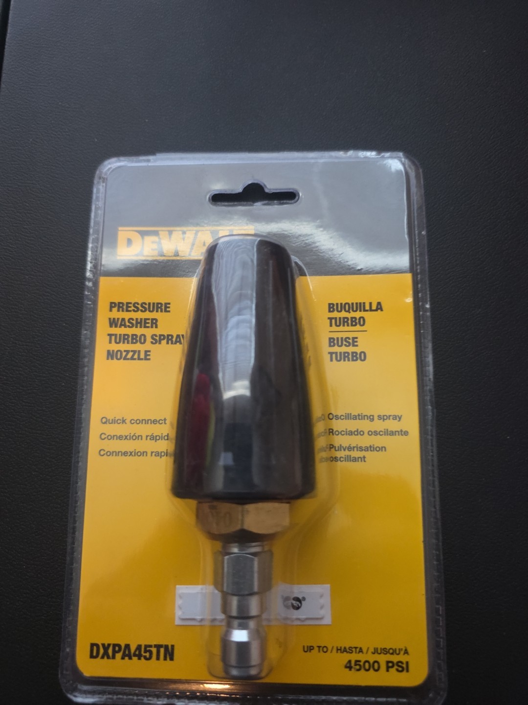 DeWalt – DXPA45TN – Turbo Nozzle Hot/Cold Water 4500 PSI Pressure Washer Sealed