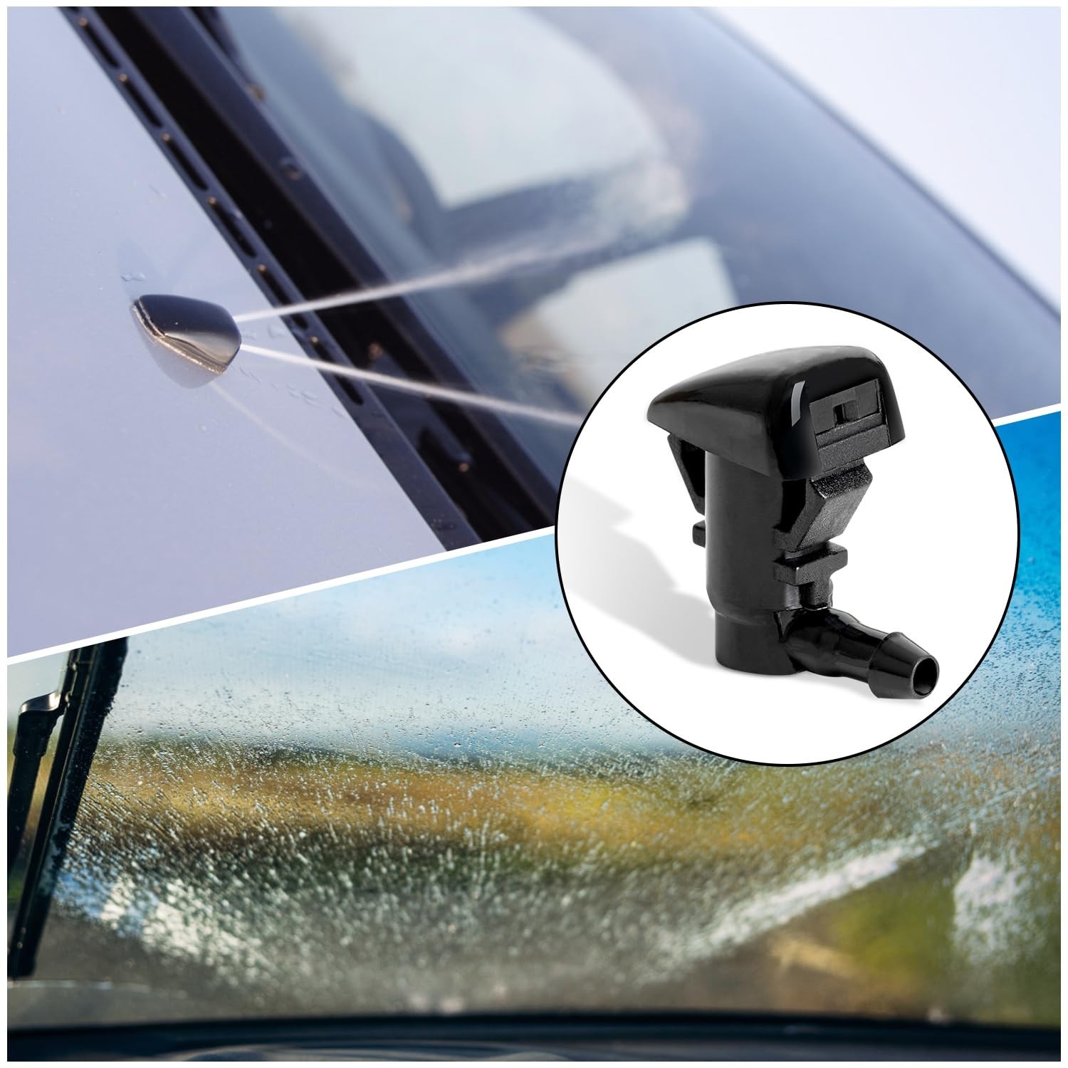 2 Front Windshield Washer Nozzle Jet Kit fit for 2008 2009 2010 Ford F-250 F-…
