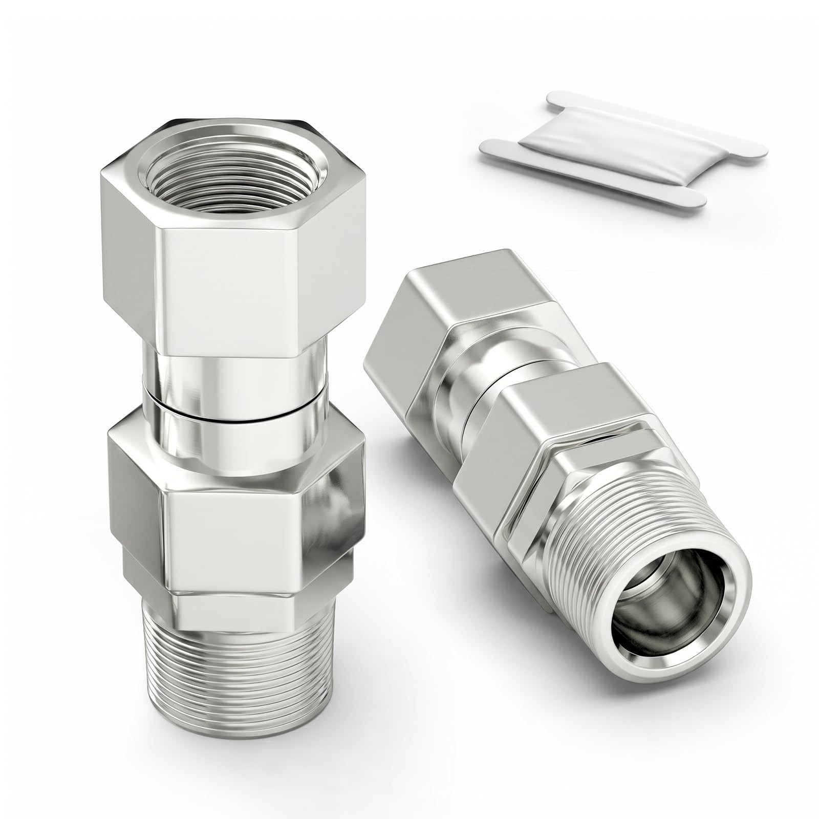 2 PCS 3/8 Inch NPT Stainless Pressure Washer Swivel 4500 PSI Connector Part