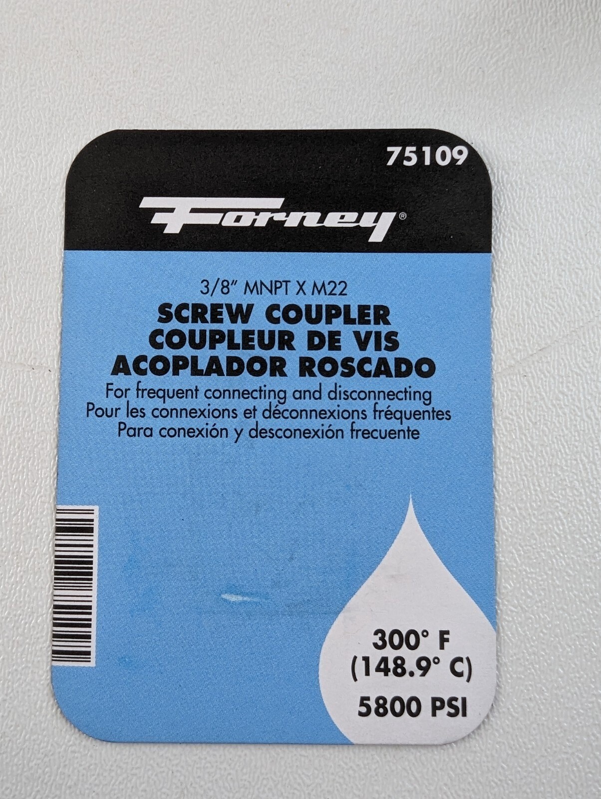 Forney M22F x 3/8 ” Male Screw Pressure Washer Coupling 75109 Forney 75109