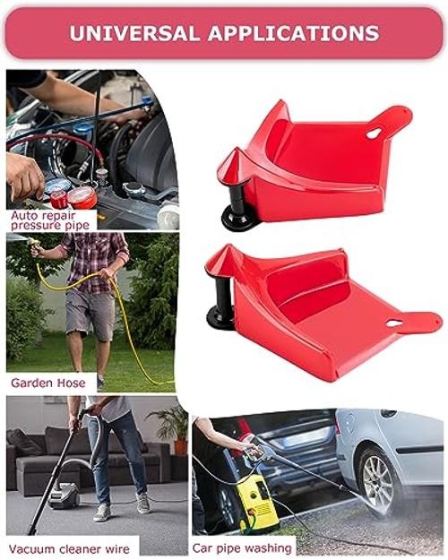 Car Hose Guide 4PCS, Hose Guide for Car Wash Detail, Tire Hose Roller Red