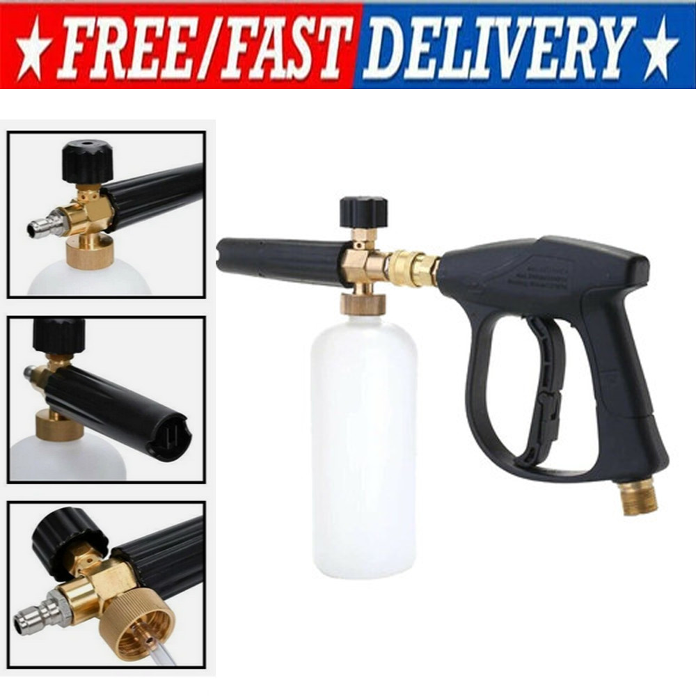 1/4″ Washer Gun Snow Foam Car Wash Soap Lance Cannon Spray Pressure Jet Bottle