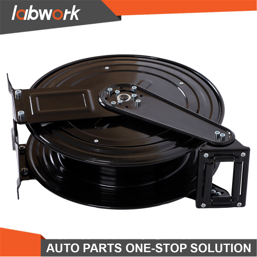 3/8″ X 50 FT Auto-Retractable High Pressure Washer Hose Reel For Water/Air/Oil