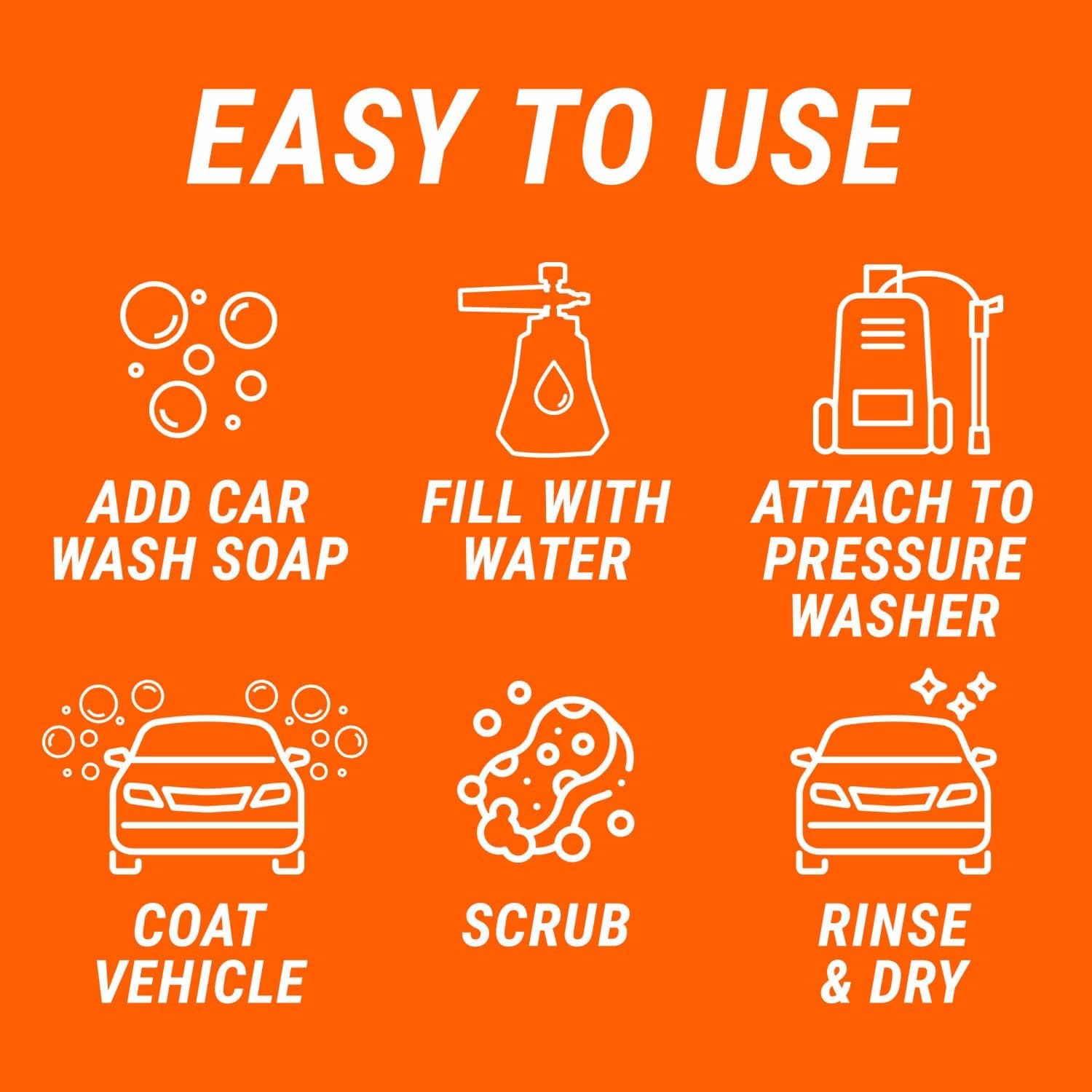 Armor All 2-in-1 Foam Cannon Kit – Car Wash & Detail Cleaning Kit for Power Wash