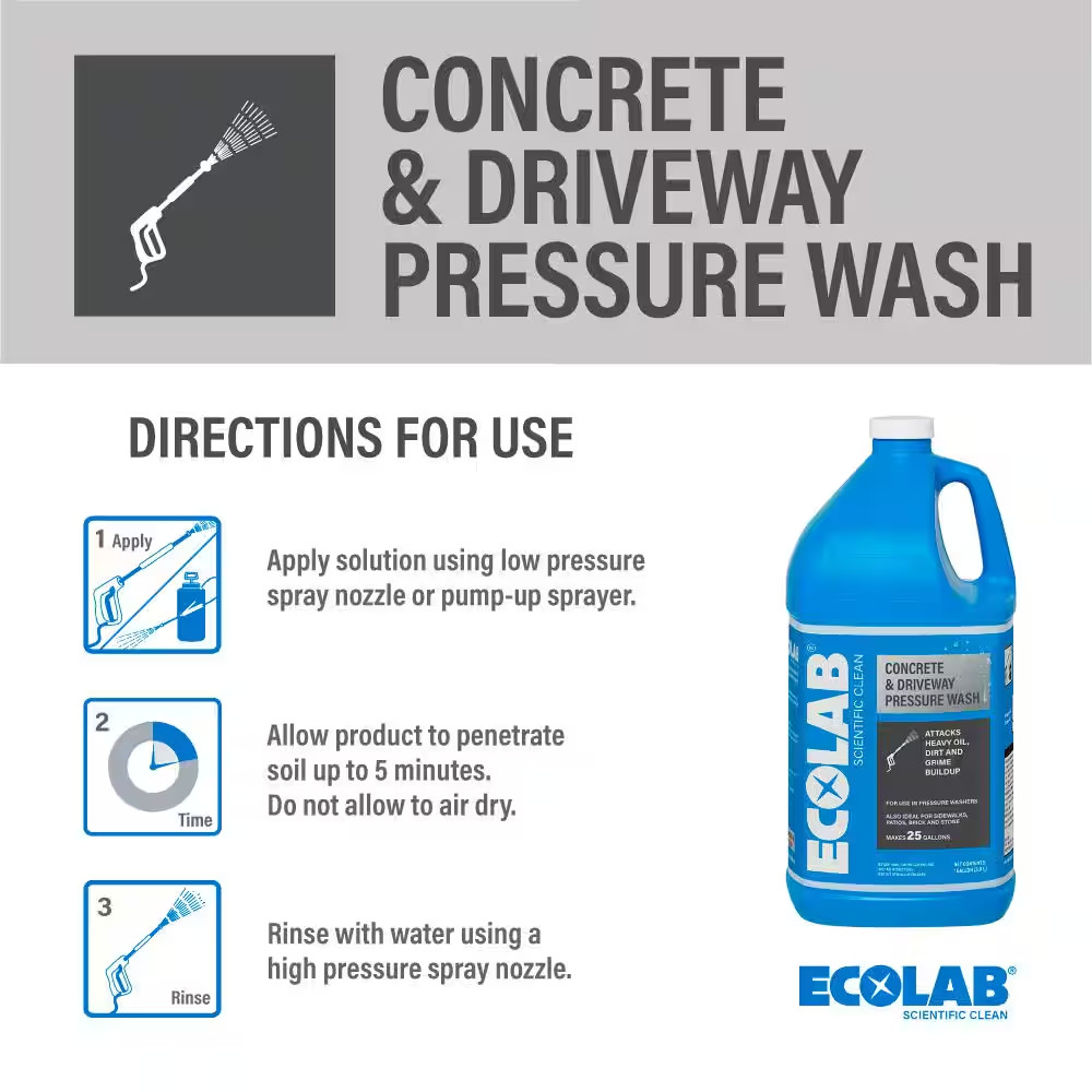 1 Gal. Outdoor Concrete and Driveway Pressure Wash Construction Grade Concentrat