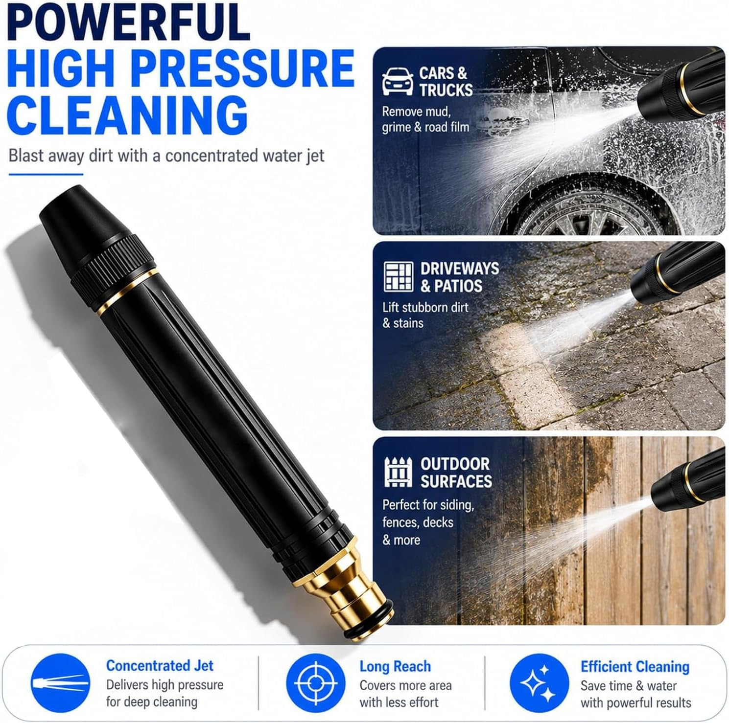 2026 New Jet Nozzle Power Washer for Garden Hose, High Pressure Jet Sweeper Spra