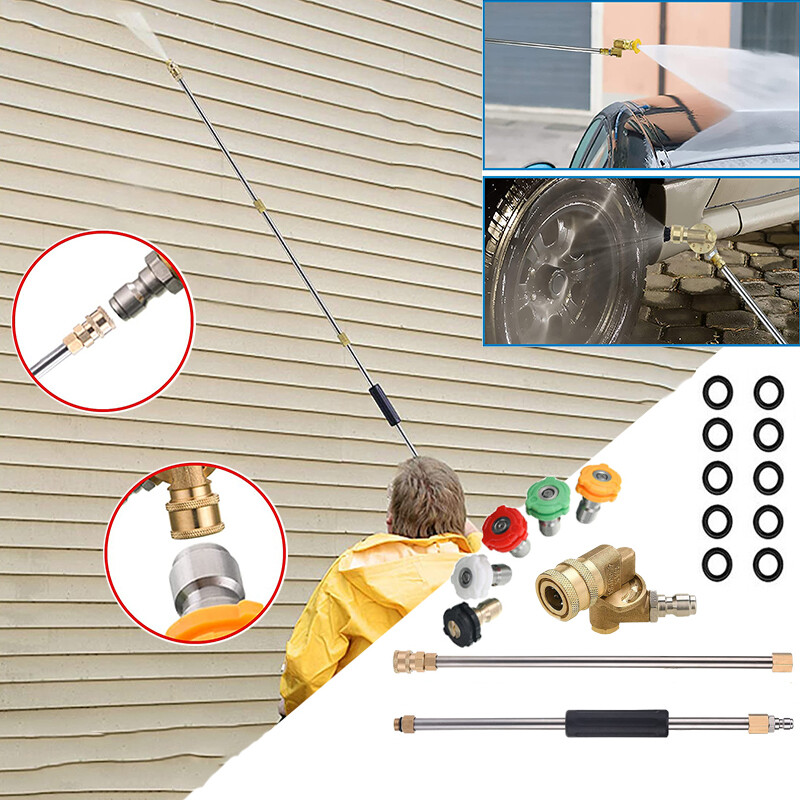 4000PSI High Pressure Washer Extension Wand Replace Lance Gutter Cleaner Nozzles