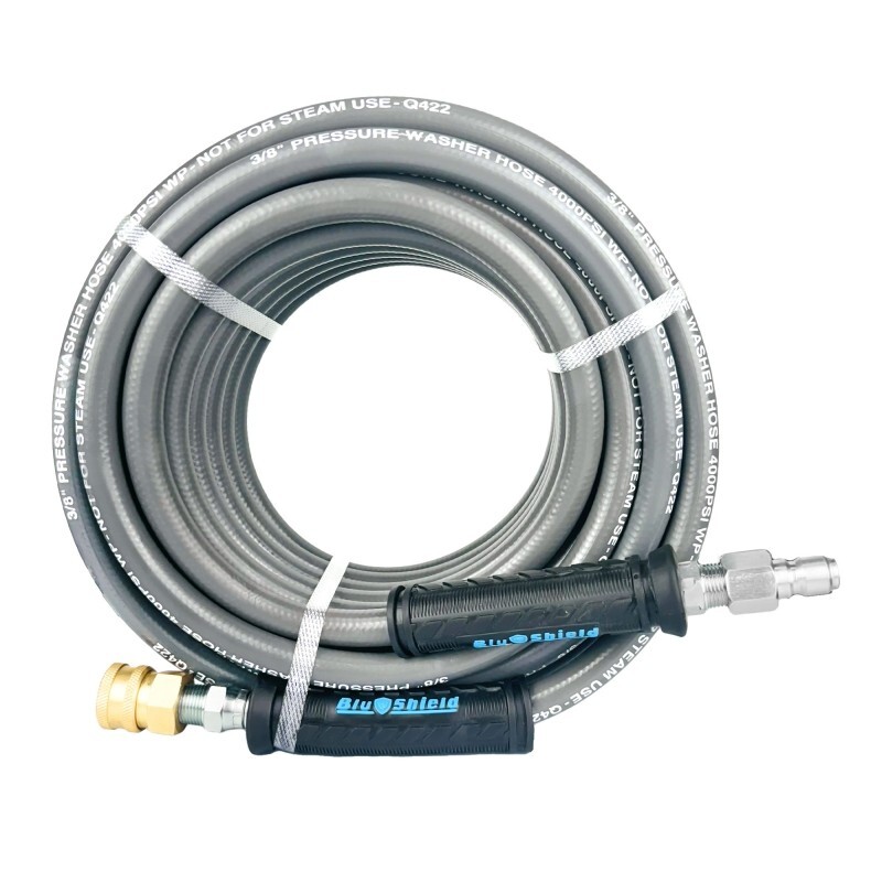 BluShield 50′ x 3/8 4000 PSI Pressure Washer Hose w/QC