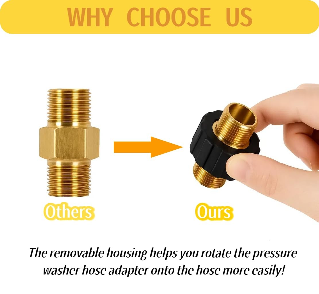 Metric M22 14 Mm Male Thread To M22 14mm Male Fitting Pressure Washer Hose Coupl