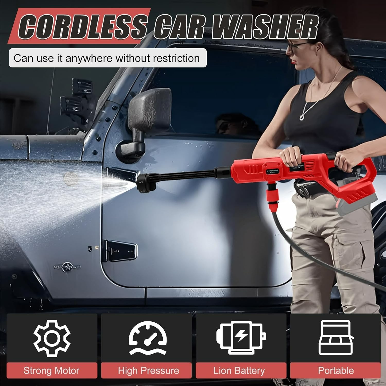 Cordless Pressure Washer for Milwaukee M18 Battery, Portable Cordless Power Wash