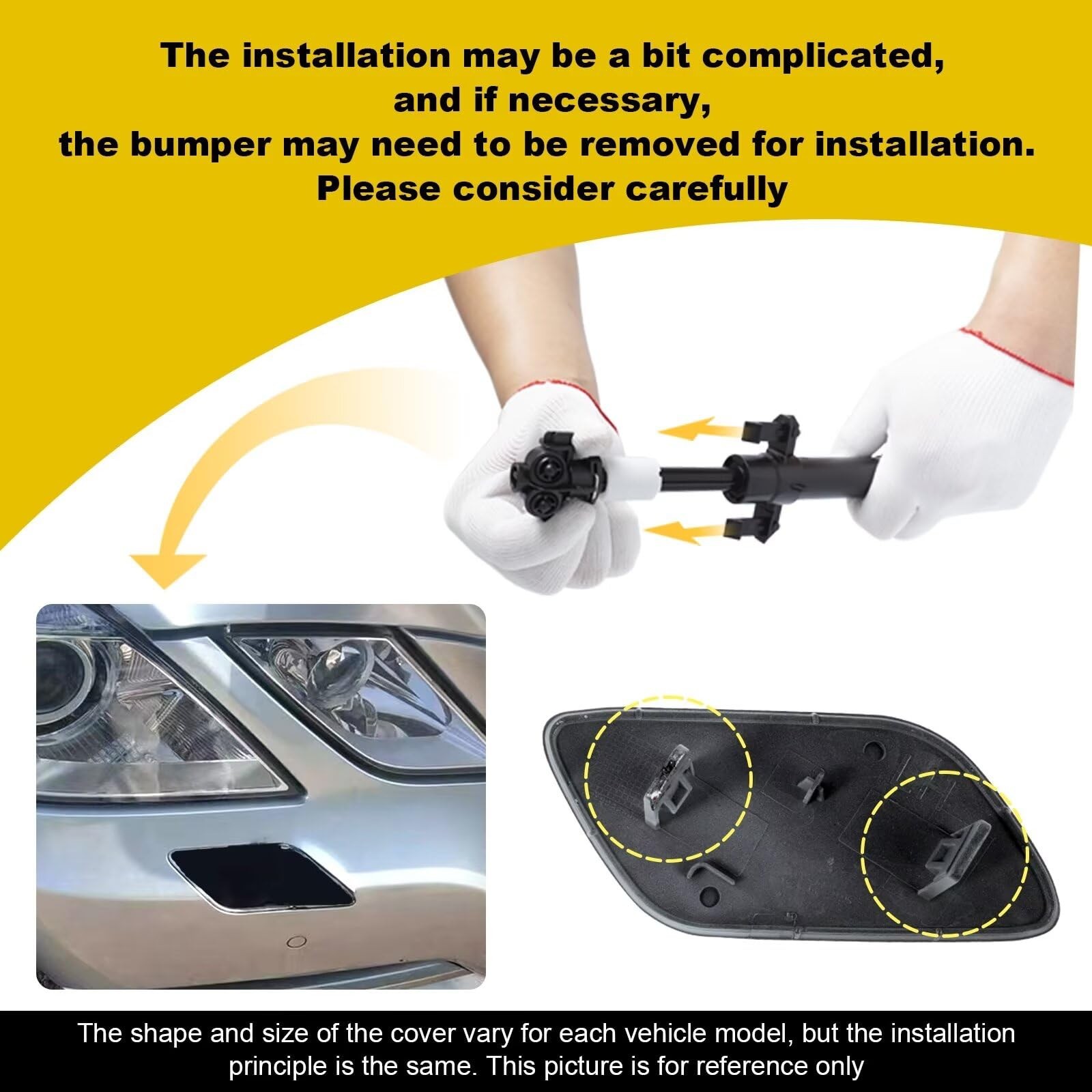 “Volvo XC90 Headlight Washer Cover 2016-2022 Left Driver Side Nozzle Gray”