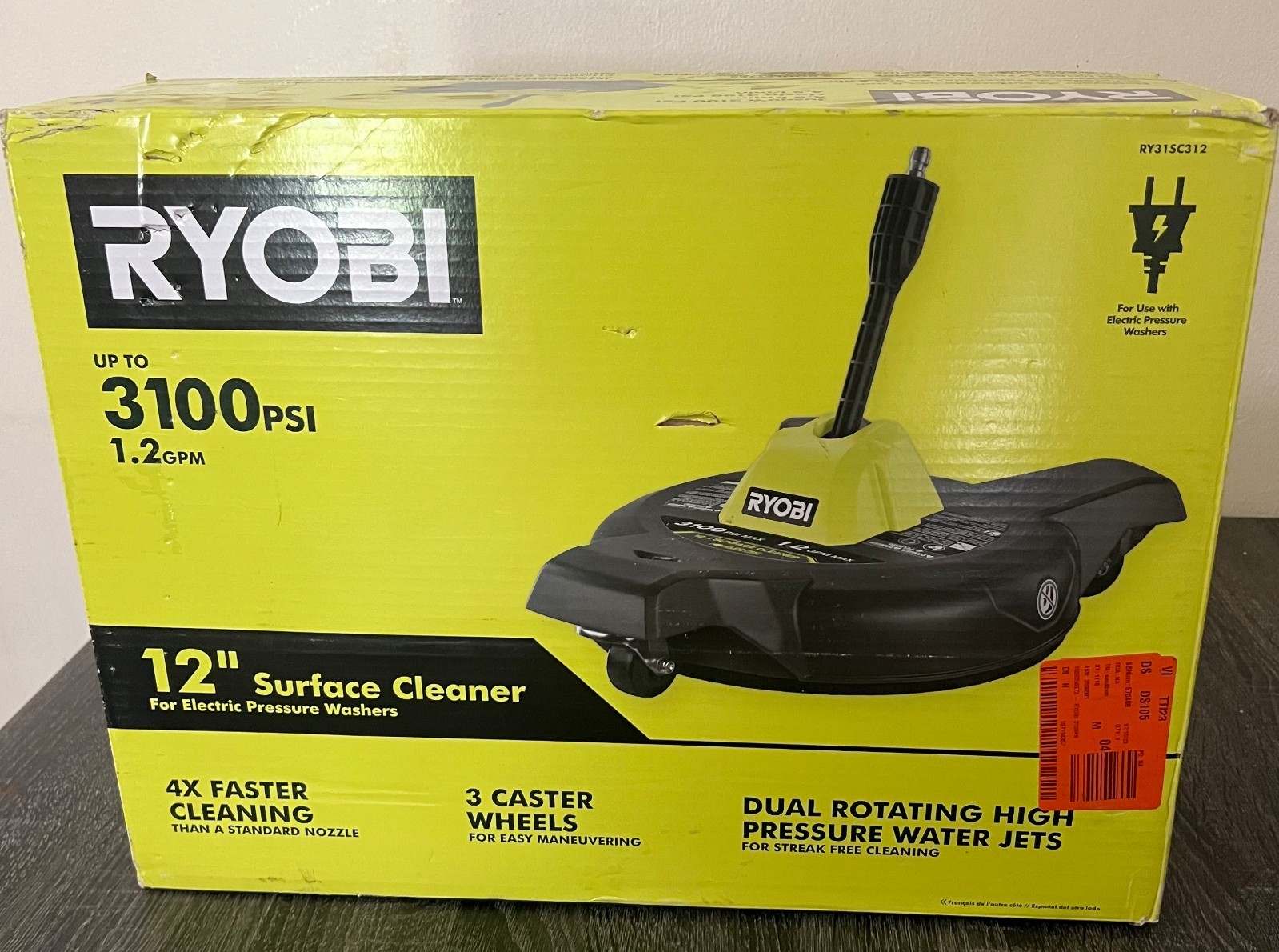 RYOBI 12” Surface Cleaner RY31SC312 FAOR Electric pressure washer