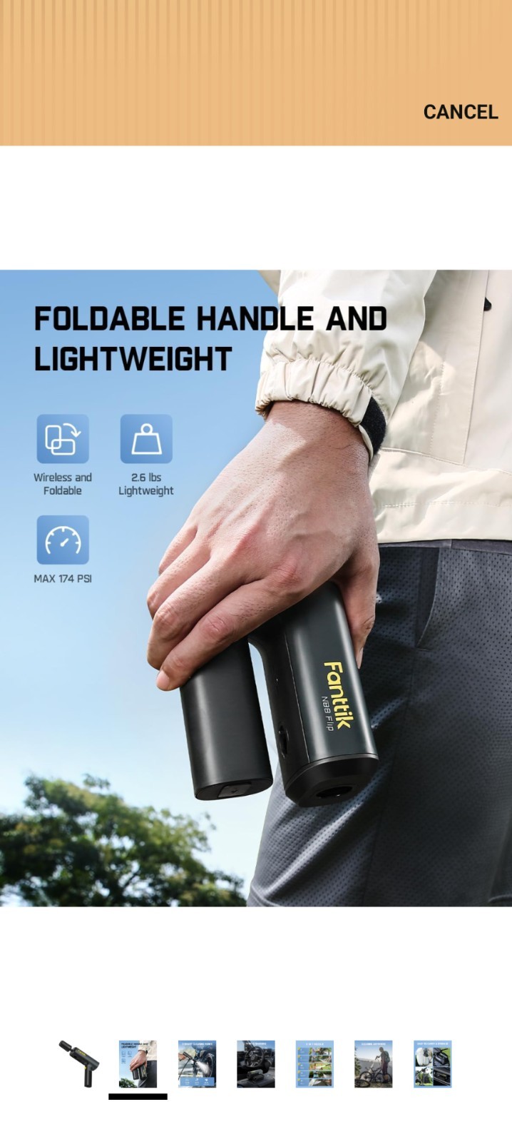 Fanttik K100 Flip Portable Cordless Electric Sprayer, Foldable Pressure Washer