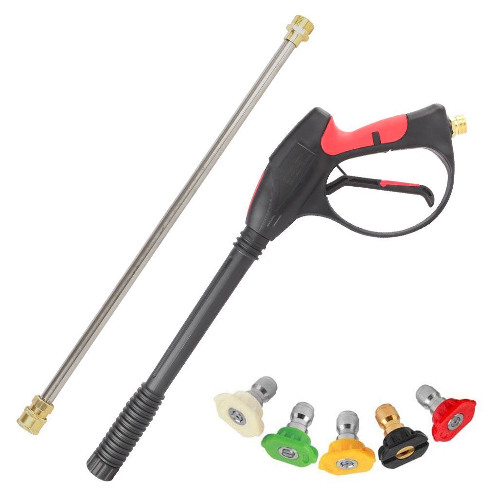 4000PSI High Pressure Car Power Washer Spray Gun Wand Lance Nozzle Tips Kit