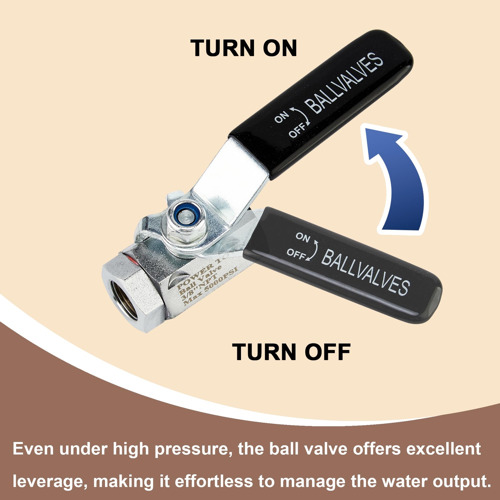 Ball Valve Pressure Washer 3/8 Inch Quick Connect 5000 Psi Shut Off Valve For Hi