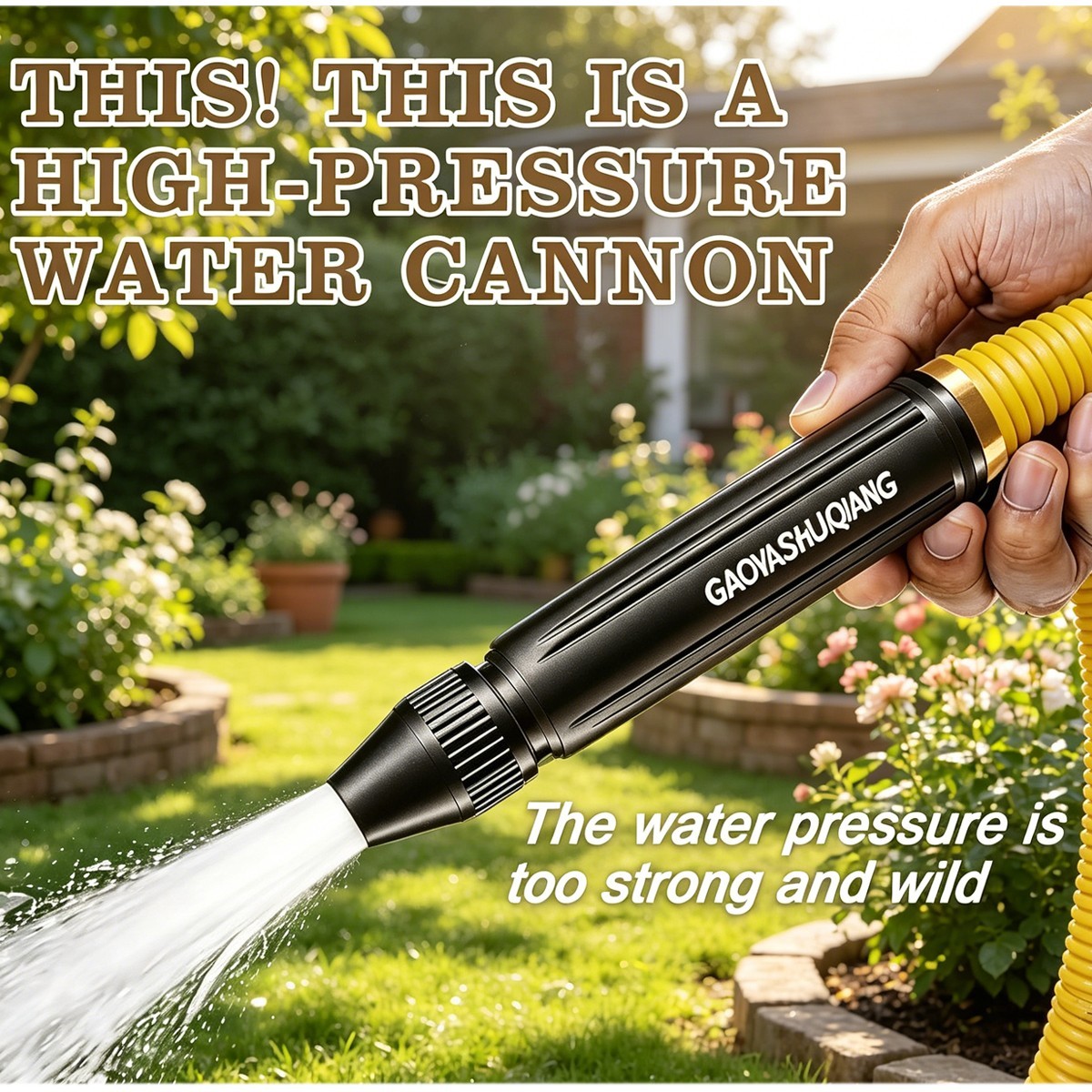 High Pressure Hose Nozzle Water Spray Gun Car Wash Garden Jet Sprayer Adjustable