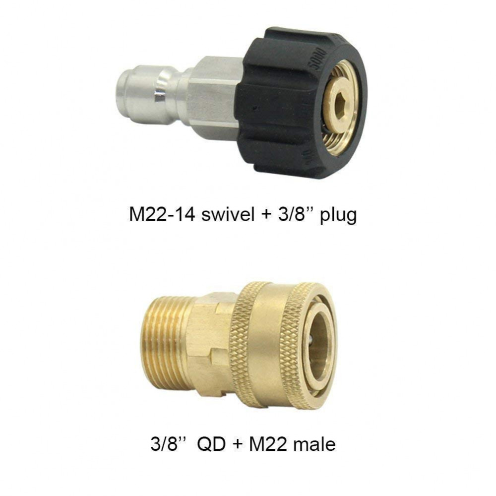 9Pc Pressure Washer Adapter Set Quick Disconnect Kit M22 Swivel to 3/8” Connect