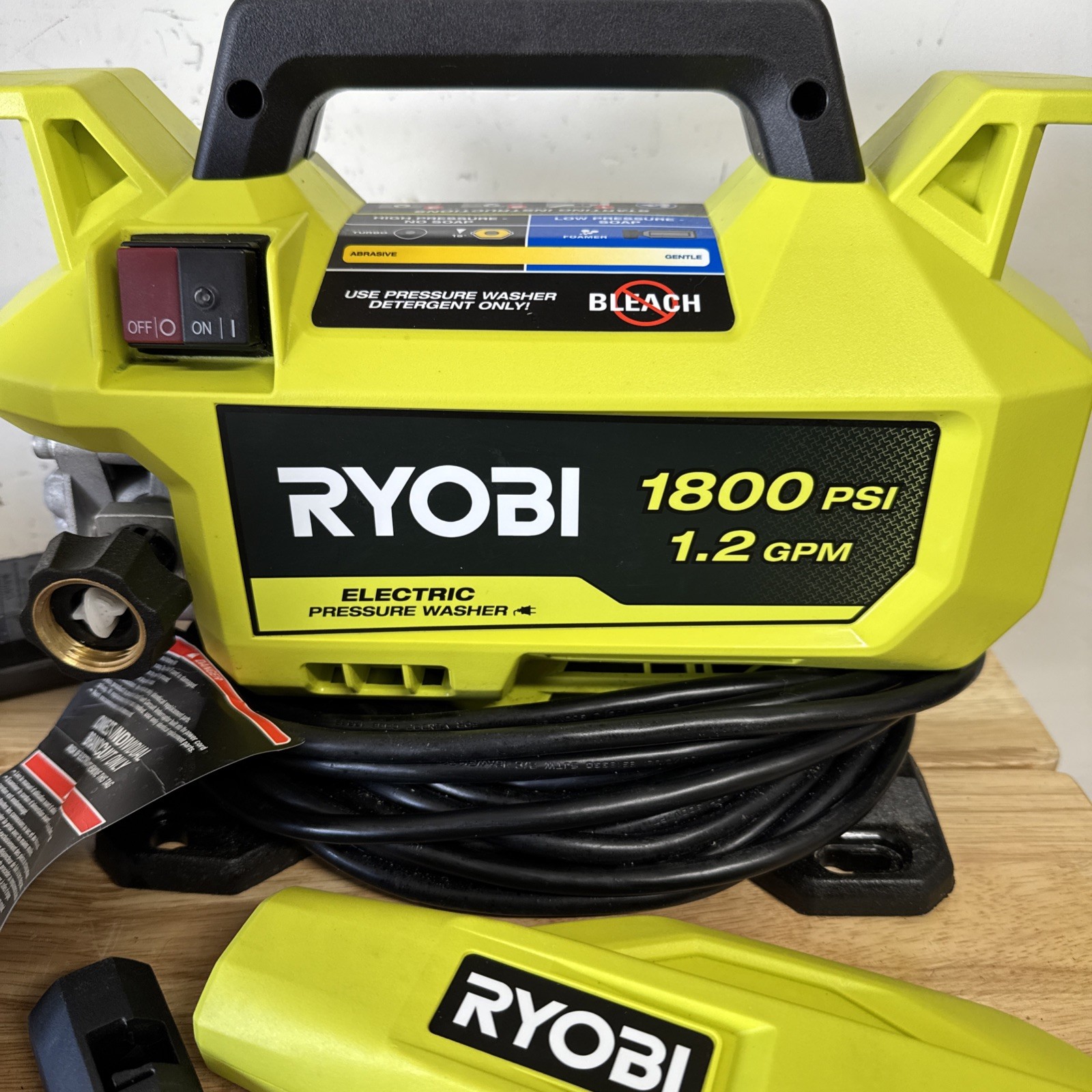 RYOBI 1800 PSI 1.2 GPM Electric Pressure Washer Portable Outdoor Cleaner
