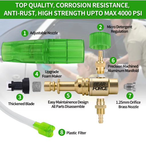 Pressure Washer Foam Cannon Snow Foam Lance 1/4 Quick Connect