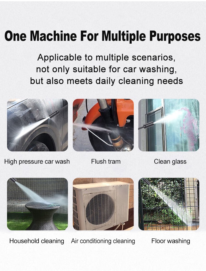 EAFC 60Bar Electric Cordless Car Wash Gun Foam Spray High Pressure Cleaner