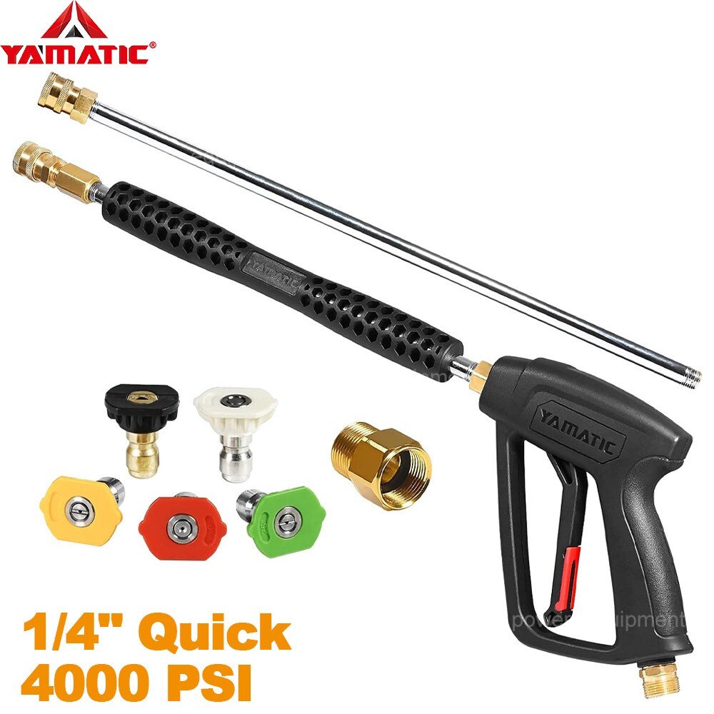 YAMATIC Pressure Washer Gun and Wand with M22 Male Inlet 1/4″ Quick 4000 PSI