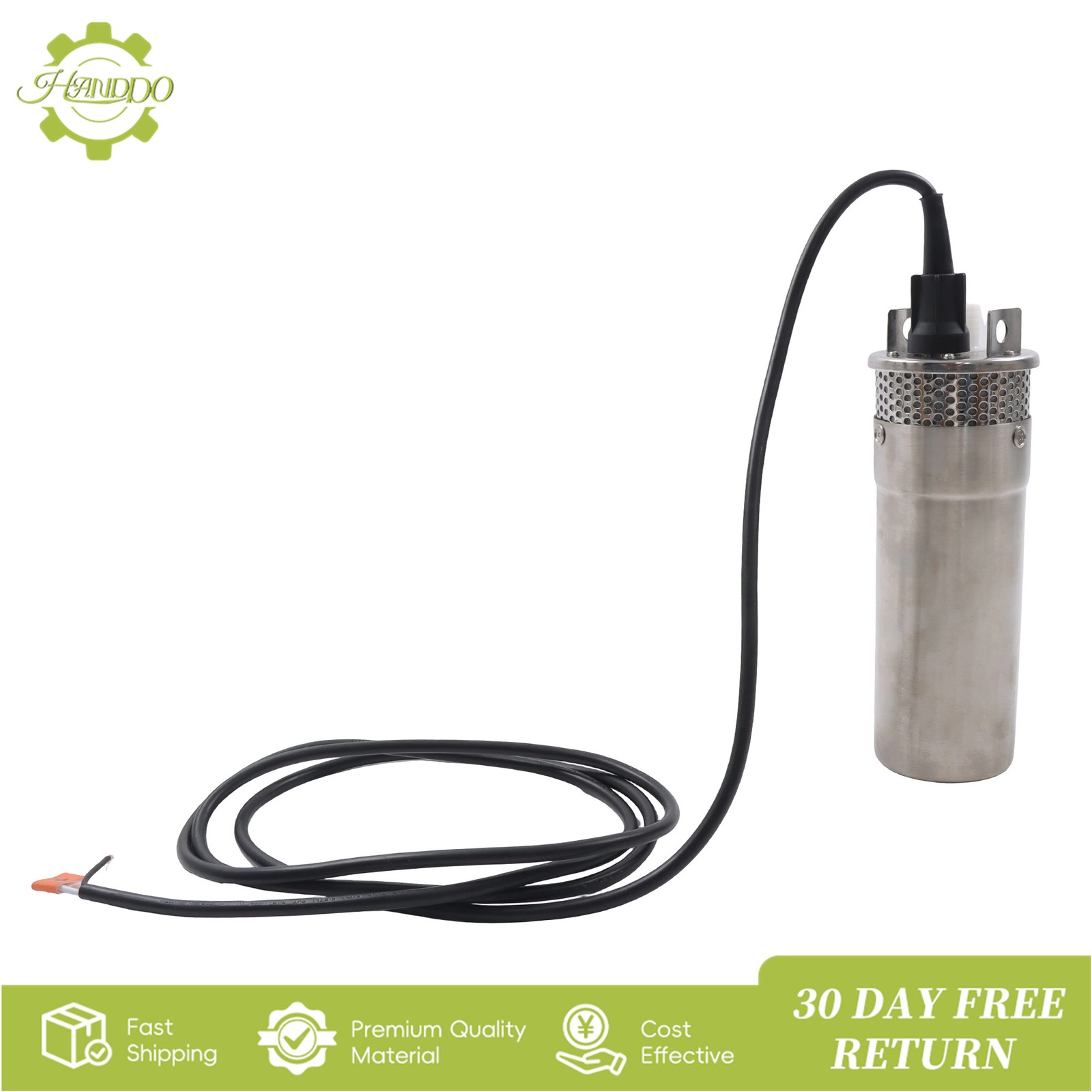 24V Well Pump 3.2GPM 4″ Stainless Steel Max Lift 230FT Deep Solar Well Pump