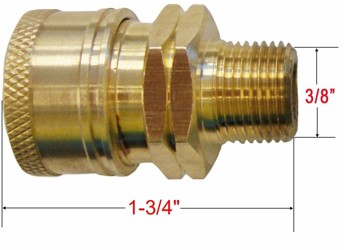 Power Ball Valve Kit & 3/8″ Male-Female Quick Connect for Pressure Washer Hose
