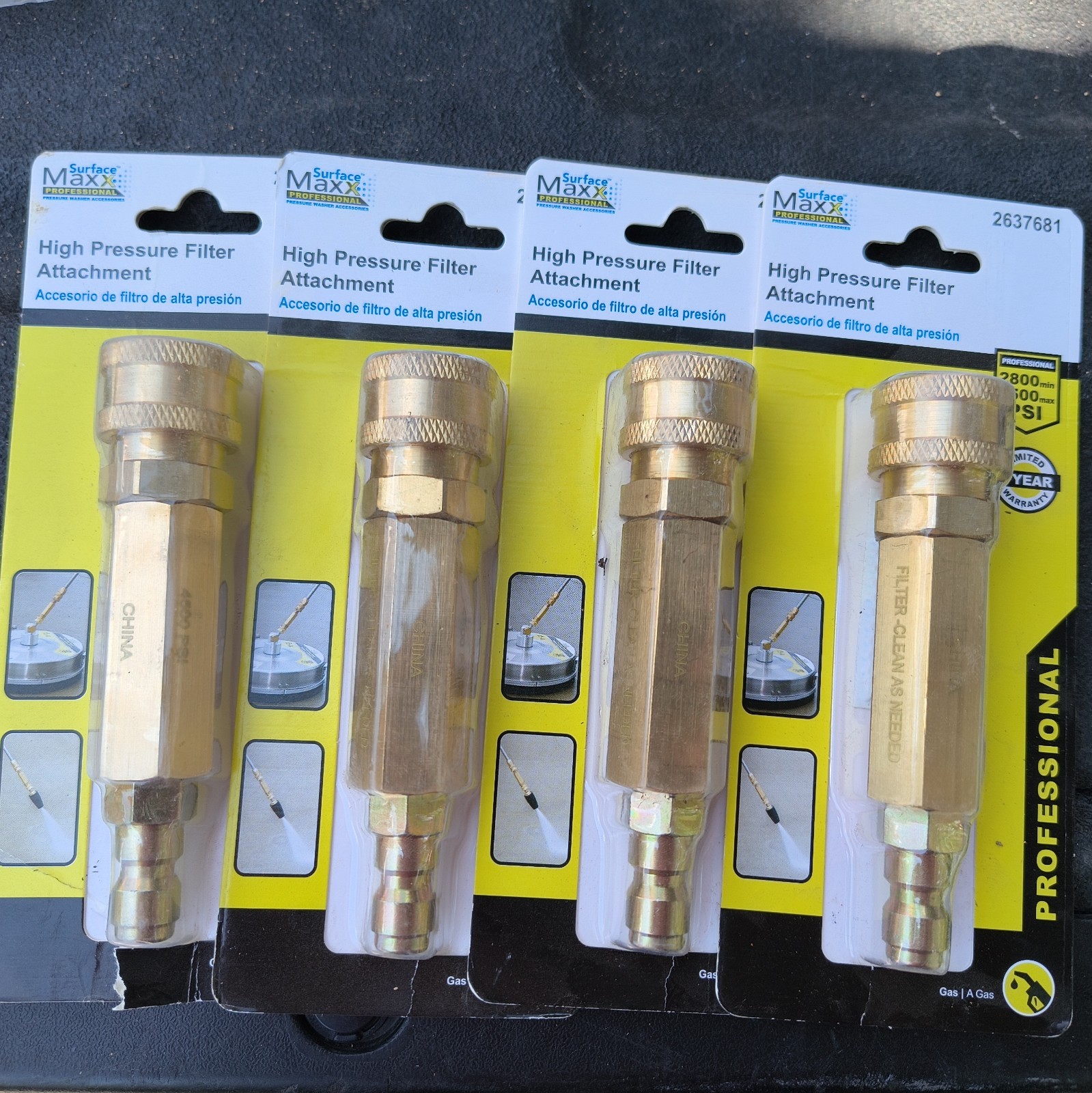 Surface Maxx High Pressure Filter Attachment Gas Professional NEW Lot Of 4