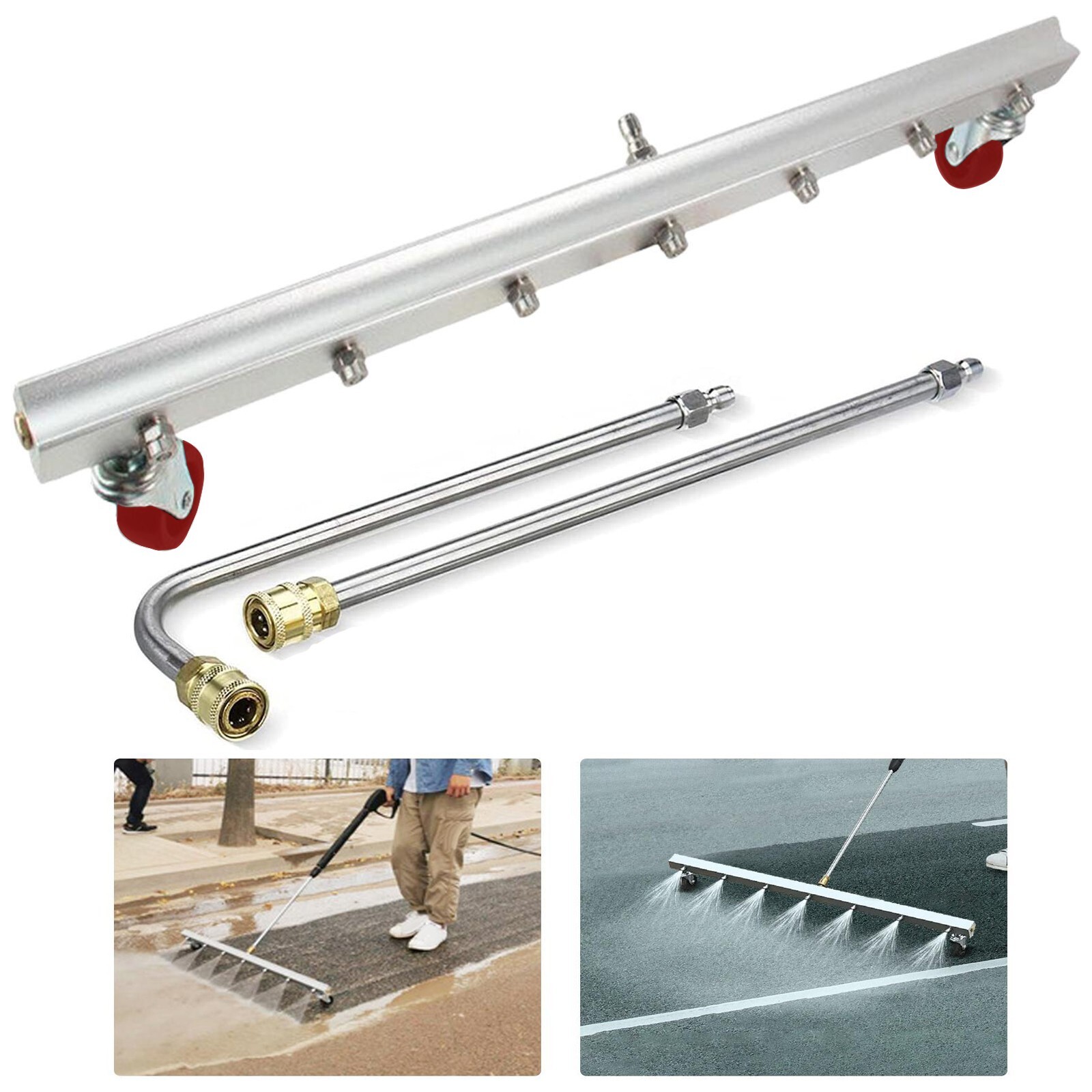 Washer Surface Cleaner Attachment for Pressure Washer,Power Water Broom 7 Nozzle