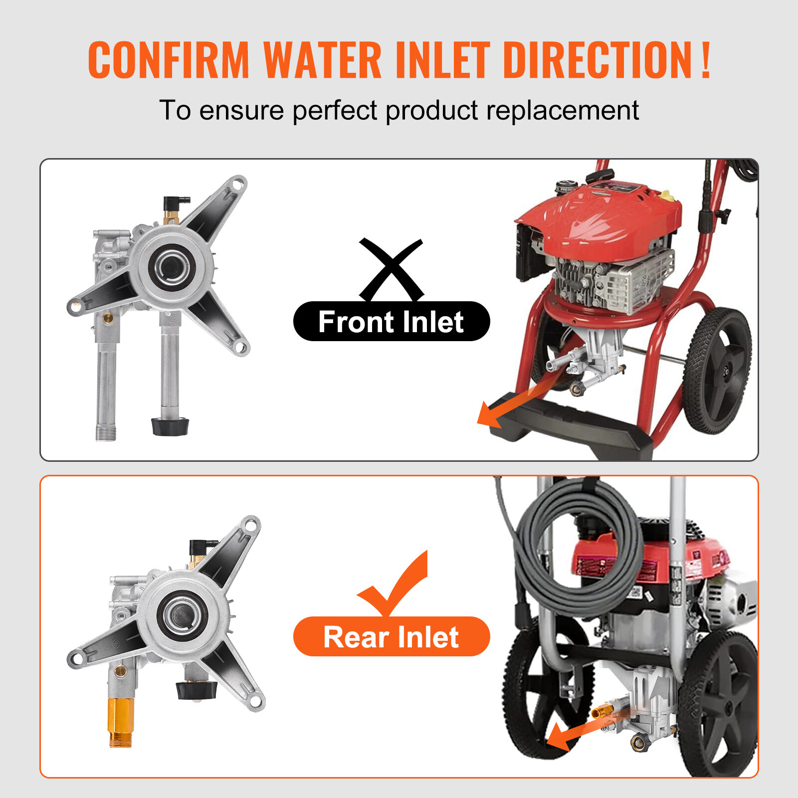 Pressure Washer Pump 7/8″ Shaft Vertical 3300 PSI 3.0GPM with 5 Nozzles