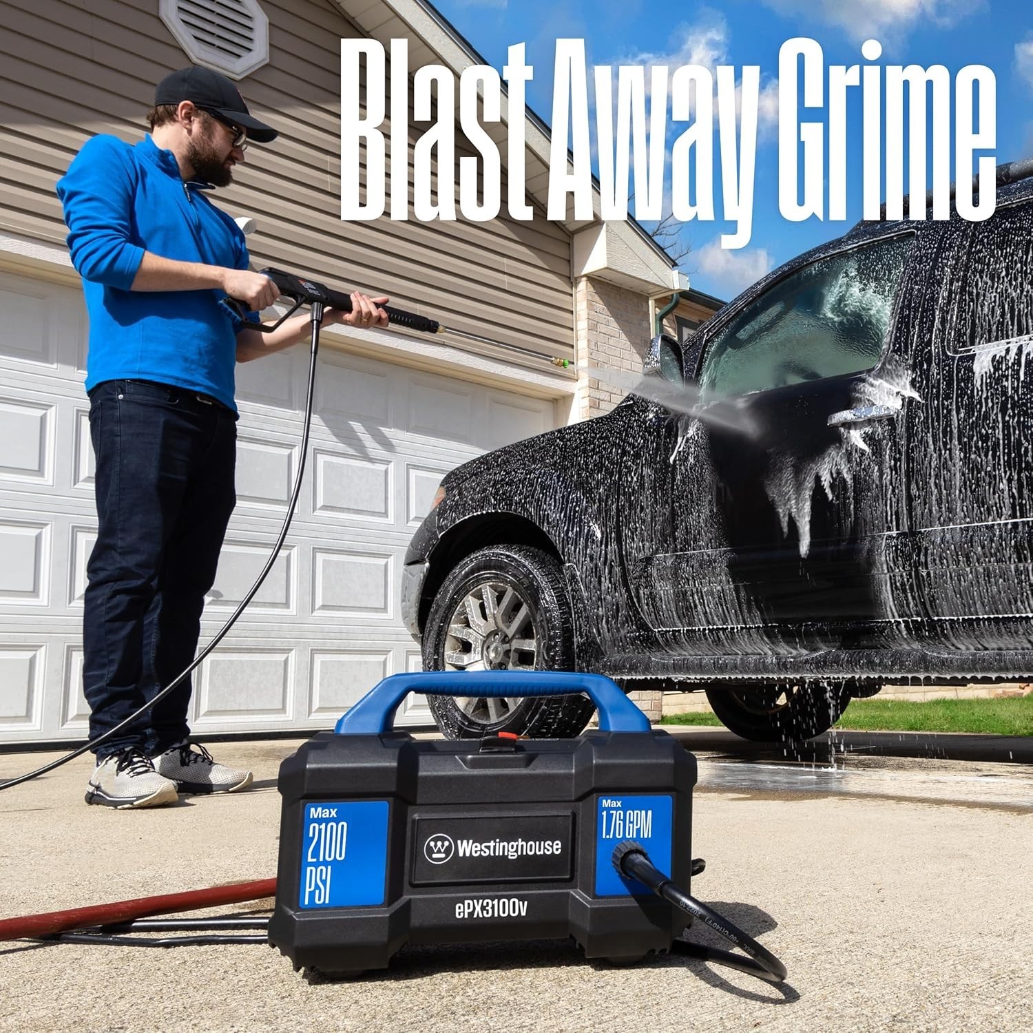 Westinghouse ePX3100v Electric Pressure Washer, 2100 Max PSI 1.76 Max GPM, Built