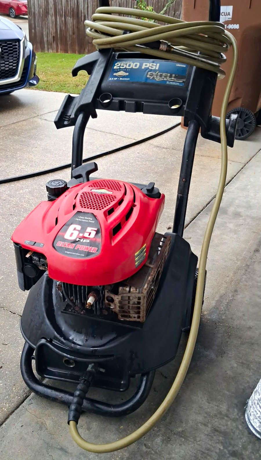 Briggs & Stratton EXCELL XR2500 2500 PSI 6.5 HP Gas Cold Water Washer Hose