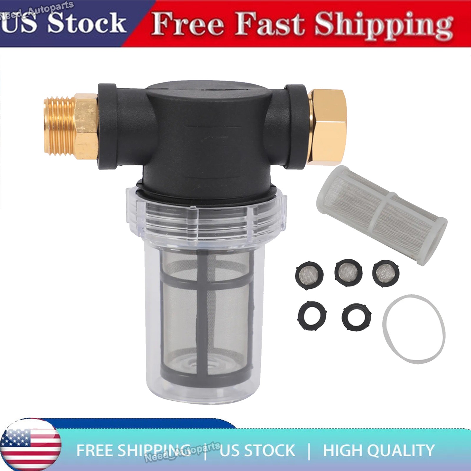 Garden Hose Inlet Filter Inline Water Pressure Washer Washing Machine Sediment