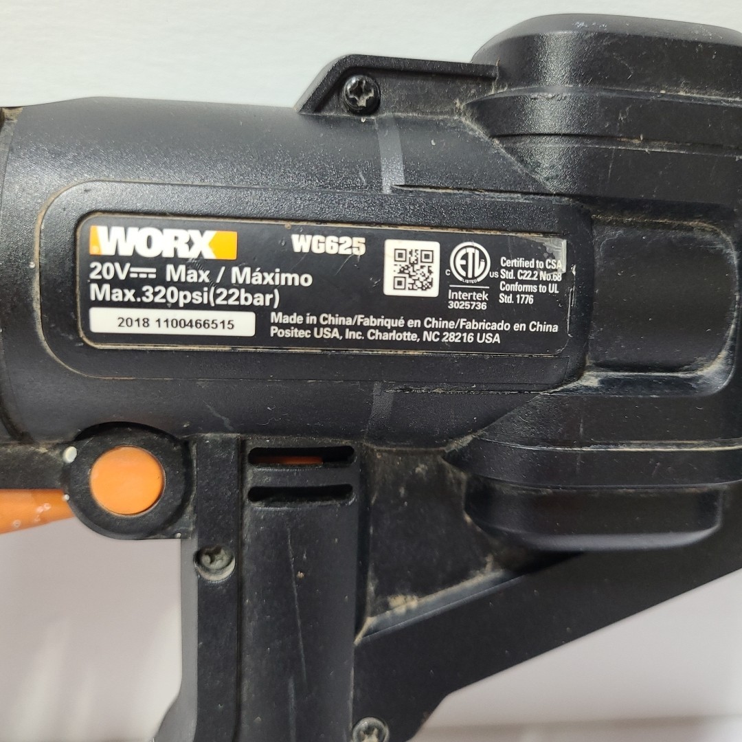 WORX WG625 20V Power Share Hydroshot Portable Power Cleaner – Black/Orange